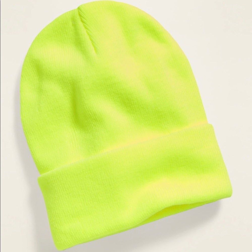 Highlighter Yellow Knit Beanie One Size